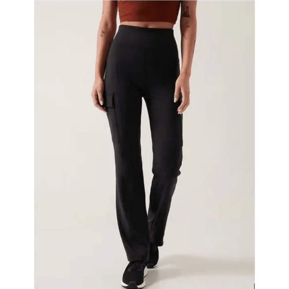 Athleta Pants Womens Small‎ Black Delancey Straight Cargo Stretch Active Travel